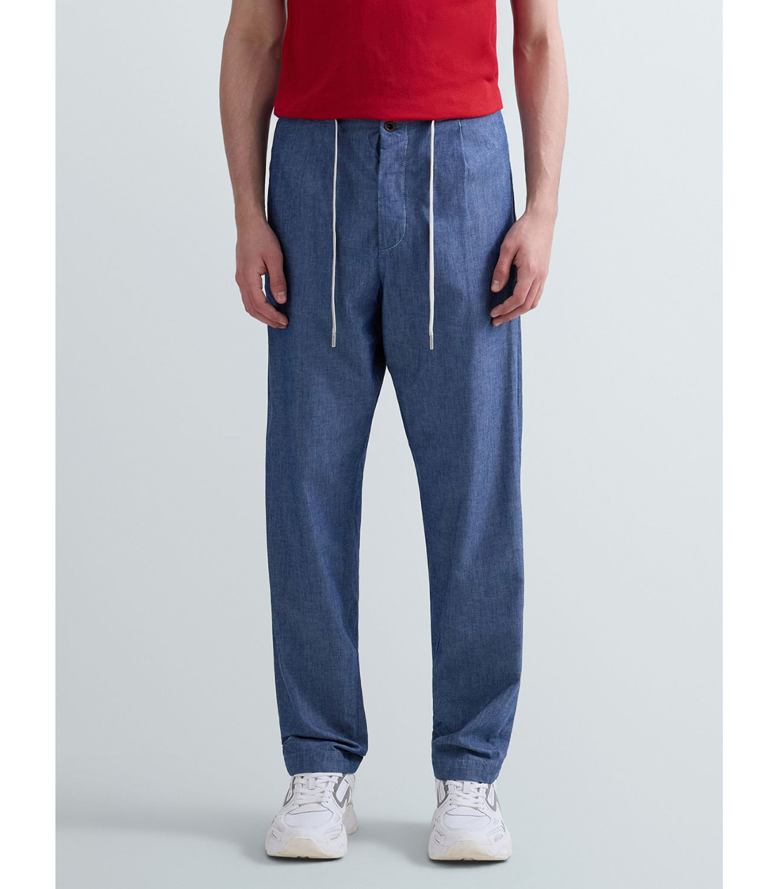 シャンブレーテーパードフィットパンツ（セットアップ）